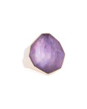 Amethyst, Crystal & Mother-of-Pearl Triplet Ring, Size 7