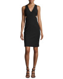 Aldridge Sleeveless Cutout Sheath Dress, Black