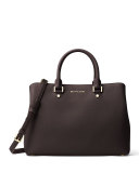 Savannah Large Saffiano Satchel Bag, Coffee