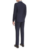 Torino Peak-Lapel Two-Piece Wool Suit, Navy
