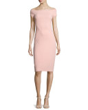 Off-The-Shoulder Sheath Dress, Ivory