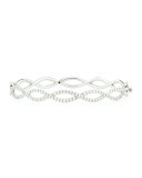 Infinity Double-Row Diamond Bangle, White Gold