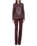 Stretch-Wool Boot-Cut Pants, Caimito