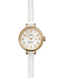 34mm Birdy Golden Double-Wrap Watch, White