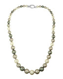 Graduated White, Gray & Nuage Pearl Necklace, 36"