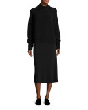Yan Pencil Midi Skirt, Black