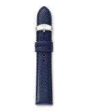 18mm Leather Watch Strap, Navy