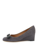 Mirabel Suede Wedge Pump, Smoke