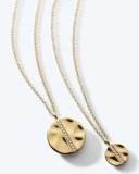 18K Gold Senso Medium 15.5mm Disc Pendant Necklace with Diamonds
