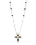 Pink Tourmaline Cross Pendant Necklace