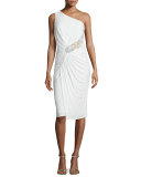 One-Shoulder Ruched Cocktail Dress 