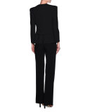 Straight-Leg Wool Pants, Black