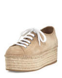 Suede Platform Espadrille Sneaker, Desert