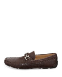 Parigi 3 Crocodile Gancini Driver, Brown