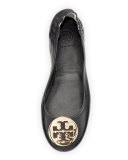 Minnie Travel Logo Ballerina Flat, Black/Gold