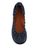 Jane Scalloped Ballerina Flat, Navy