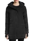 Carla Hooded Zip-Front Coat