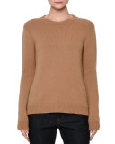 Rockstud-Trim Cashmere Pullover, Camel