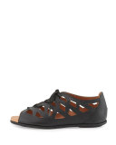 Betsi Laser-Cut Lace-Up Sandal