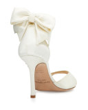 izzie bow-back satin d'orsay pump, ivory