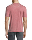 Burnout Short-Sleeve Crewneck T-Shirt, Brick Red