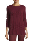Cable-Knit Cashmere Crewneck Sweater