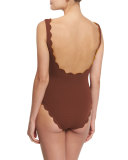 Palm Springs Scalloped One-Piece Swimsuit, Kava
