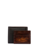 Makoré Scritto 2-in-1 Card Holder, Black/Brown
