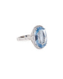 Oval Aqua Cubic Zirconia Ring