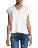 Cozy V-Neck Tee, White