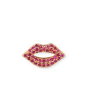 14k Rose Gold & Ruby Lips Single Stud Earring