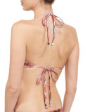 Rhapsody Printed High-Neck Halter Swim Top