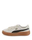 Basket Suede Platform Creeper, Whisper White/Black