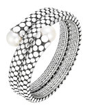 Dot Pearl Double Coil Bracelet, Size M