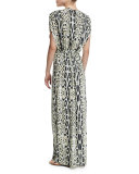 Printed Long Coverup Dress