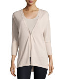 Superfine Cashmere Dolman-Sleeve Cardigan