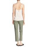 Wide-Strap Satin Camisole Top