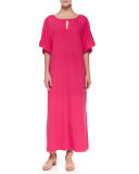 Keyhole-Front Long Dolman Dress, Petite