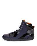 Etman Rubberized Leather High-Top Sneaker