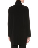 Mock-Neck Open-Front Jacket, Black