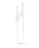 Thread-Through Pearl Chain Drop Earrings