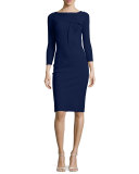 Paoletta Draped Cocktail Dress, Navy