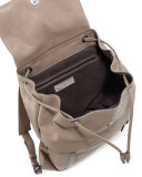 Calfskin Backpack w/Monili Straps, Light Grey