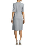 Apron Long Dress w/Godets, Silver/Avocado