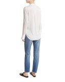 Slim-Fit Stretch-Silk Blouse