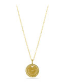 "V" Pendant with Diamonds in Gold on Chain