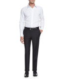 Super 150s Wool/Cashmere Trousers, Black