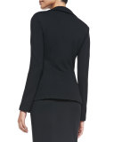 Milano Pique Knit Fitted Blazer, Caviar