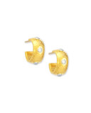 Celestial 24k Gold & Diamond Huggie Hoop Earrings