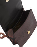 Bridle Baby Ruffled Snakeskin Shoulder Bag, Turquoise Green